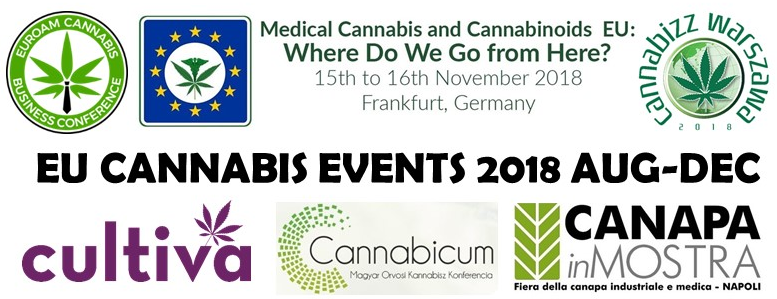 European Cannabis Events 2018 August-December